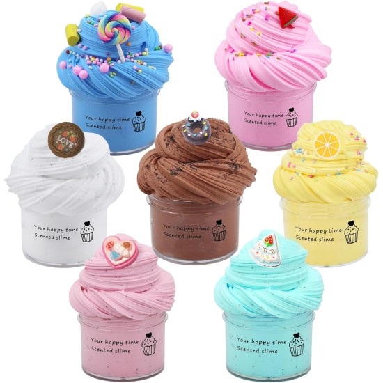 Paquet de 7 kits de slime au beurre de gâteau, kit de slime doux et non collant, cadeaux de fête pour filles et garçons Paquet de 7 kits de slime au beurre de gâteau, kit de slime doux et non collant, cadeaux de fête pour filles et garçons