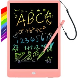 ORSEN Tablette d'écriture LCD 10 pouces, planche à dessin colorée pour enfants, jouets pour tout-petits pour 3 4 5 6 7 8 ans, cadeaux pour filles et garçons (rose)