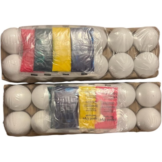 Viral, 24 œufs de Pâques blancs réutilisables, sachets de teinture et sacs de teinture d'œufs inclus Viral, 24 œufs de Pâques blancs réutilisables, sachets de teinture et sacs de teinture d'œufs inclus