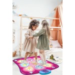 SUNLIN Tapis de danse – Tapis de jeu rythmique – Tapis de jeu de danse avec lumières LED, cadeau pour enfants filles de 3 à 12 ans, volume réglable, musique intégrée, 3 niveaux de défi