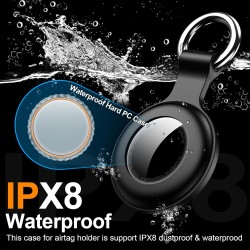Lot de 4 étuis pour Apple Airtag avec porte-clés, étanche IPX8, résistant aux chocs, GPS Air Tag Tracker [anti-rayures] [PC + silicone] pour recherche d'articles, étui pour animaux de compagnie, enfants, femmes - Noir + Bleu + Vert + Rouge