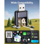Burnt Sugar Adaptateur Carplay sans fil pour iPhone 2026 mis à niveau, design ultra mini USB pour Apple Car Play, conversion filaire en sans fil, GPS Plug & Play stable à faible décalage pour iOS 10+ et voitures à partir de 2016 (gris)