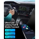 Burnt Sugar Adaptateur Carplay sans fil pour iPhone 2026 mis à niveau, design ultra mini USB pour Apple Car Play, conversion filaire en sans fil, GPS Plug & Play stable à faible décalage pour iOS 10+ et voitures à partir de 2016 (gris)