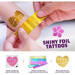 Pretty Me Kit de tatouage à paillettes pour enfants – Faux tatouages pailletés et métalliques pour filles – Idées cadeaux d'anniversaire pour fille – Ensemble de tatouages temporaires – Kits d'artisanat, jouets pour enfants de 6, 7, 8, 9, 10, 11 ans – Pretty Me Kit de tatouage à paillettes pour enfants – Faux tatouages pailletés et métalliques pour filles – Idées cadeaux d'anniversaire pour fille – Ensemble de tatouages temporaires – Kits d'artisanat, jouets pour enfants de 6, 7, 8, 9, 10, 11 ans –