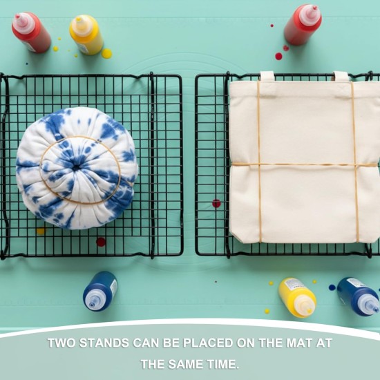 Kit Tie-Dye avec 2 supports pliants en acier inoxydable et coussinet en silicone antidérapant. Kit Tie-Dye avec 2 supports pliants en acier inoxydable et coussinet en silicone antidérapant.