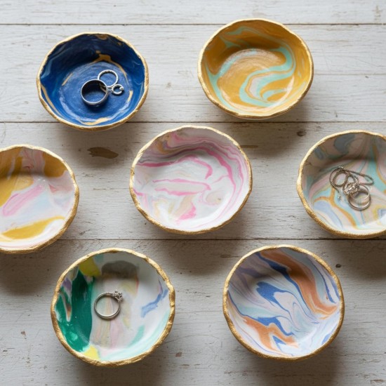 Dan&Darci Craft 'n Clay – Kit de fabrication de plats à bijoux pour enfants âgés de 8 à 14 ans – Meilleurs kits de bricolage – Cadeaux de Pâques – Jouets créatifs pour préadolescents et adolescents – Idées cadeaux d'anniversaire pour filles