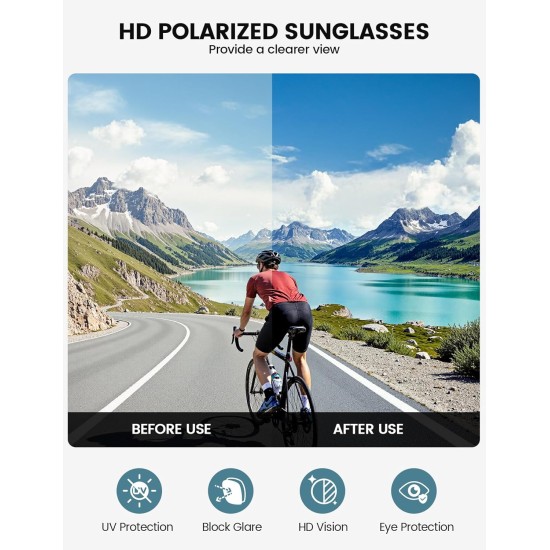 Lamicall 24g Lunettes de soleil de sport polarisées pour hommes femmes - Lunettes de soleil de protection UV400 Cadeaux pour la course à pied, le cyclisme, le baseball Lamicall 24g Lunettes de soleil de sport polarisées pour hommes femmes - Lunettes de soleil de protection UV400 Cadeaux pour la course à pied, le cyclisme, le baseball