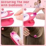 Kit de tampons de pierres précieuses pour cheveux, accessoires pour cheveux pour filles, jouet scintillant, outil de coiffure, diamants brillants réutilisables, perles de cheveux, bijoux artisanaux, accessoires de coiffure, cadeaux d'anniversaire, jouets 