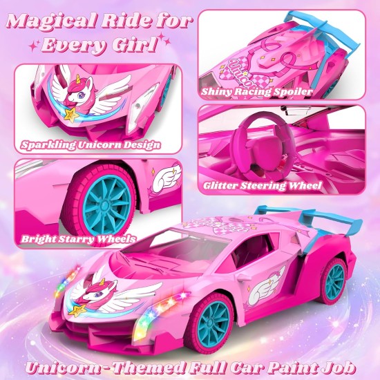 Voiture RC Licorne pour Filles, Voiture Télécommandée Rainbow Glow & Drift Wing, Voitures RC 2,4 GHz Échelle 1:18, Jouets pour Enfants Âge 3 4 5 6 7 8 9 10 11 12, Cadeaux d'anniversaire pour Filles, Cadeaux de Saint Valentin pour Enfants de 3 à 12 Ans Voiture RC Licorne pour Filles, Voiture Télécommandée Rainbow Glow & Drift Wing, Voitures RC 2,4 GHz Échelle 1:18, Jouets pour Enfants Âge 3 4 5 6 7 8 9 10 11 12, Cadeaux d'anniversaire pour Filles, Cadeaux de Saint Valentin pour Enfants de 3 à 12 Ans