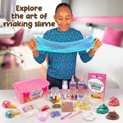 Kit de papeterie original pour slime à la crème glacée, jouets pour filles, ensemble de fabrication de slime parfumé à la cerise avec 31 pièces, arts et travaux manuels amusants pour enfants âgés de 8 à 12 ans, cadeau de Pâques et d'anniversaire