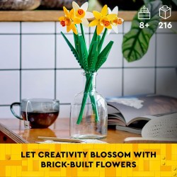LEGO Jonquilles - Jouet de construction pour enfants, filles et garçons, à partir de 8 ans - Cadeau d'anniversaire pour les enfants - Jonquille artificielle pour décoration et exposition de chambre - 40747