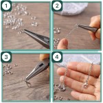 Mr. Pen - Anneaux de saut ouverts, argent, 1014 pièces, 6 tailles d'anneaux de saut ouverts pour la fabrication de bijoux, anneaux de saut en argent et fermoirs mousquetons