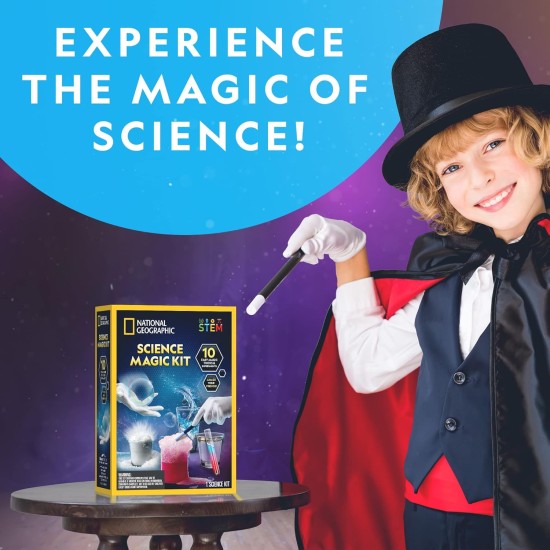 Ensemble de chimie magique National Geographic en marbre bleu – Kit scientifique pour enfants avec 10 tours de magie incroyables, projets STEM et expériences scientifiques, jouets scientifiques, excellent cadeau pour garçons et filles de 8 à 12 ans