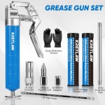 Mini pistolet à graisse (3000PSI) avec Double cartouche de graisse de 3oz et tuyau flexible de 12 pouces, coupleur renforcé pour automobile et Marine Mini pistolet à graisse (3000PSI) avec Double cartouche de graisse de 3oz et tuyau flexible de 12 pouces, coupleur renforcé pour automobile et Marine