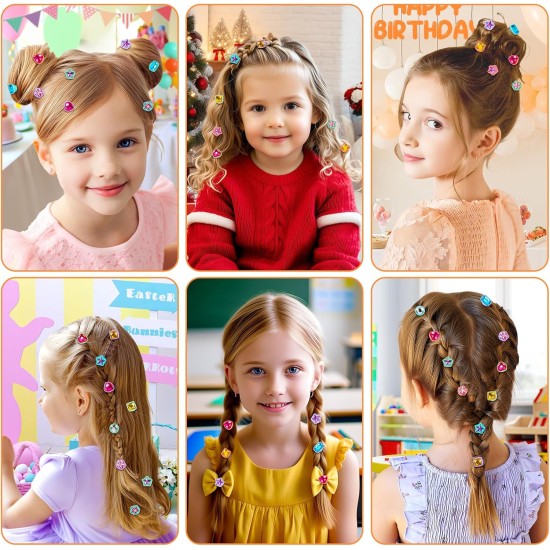 Kit de tampons de pierres précieuses pour cheveux, accessoires pour cheveux pour filles, jouet scintillant, outil de coiffure, diamants brillants réutilisables, perles de cheveux, bijoux artisanaux, accessoires de coiffure, cadeaux d'anniversaire, jouets 