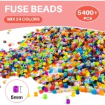 Sukh 5400+Pcs Perles à Fusibles - Kit de Perles à Fusibles Kit de Perles à Fondre Perles à Fusibles Perles de Fer en Vrac pour l'Artisanat d'Enfants, Idéal pour les Garçons et les Filles Cadeaux d'Anniversaire de Noël Mélange 24 Couleurs 5mm Sukh 5400+Pcs Perles à Fusibles - Kit de Perles à Fusibles Kit de Perles à Fondre Perles à Fusibles Perles de Fer en Vrac pour l'Artisanat d'Enfants, Idéal pour les Garçons et les Filles Cadeaux d'Anniversaire de Noël Mélange 24 Couleurs 5mm