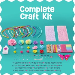Kit de fabrication de bandeaux Pretty Me pour filles – Cadeau de Pâques pour loisirs créatifs – Créez vos propres bandeaux tendance pour enfants – Accessoires pour cheveux DIY – Cadeau pour fille de 5 à 12 ans – Cadeaux artistiques et artisanaux pour peti