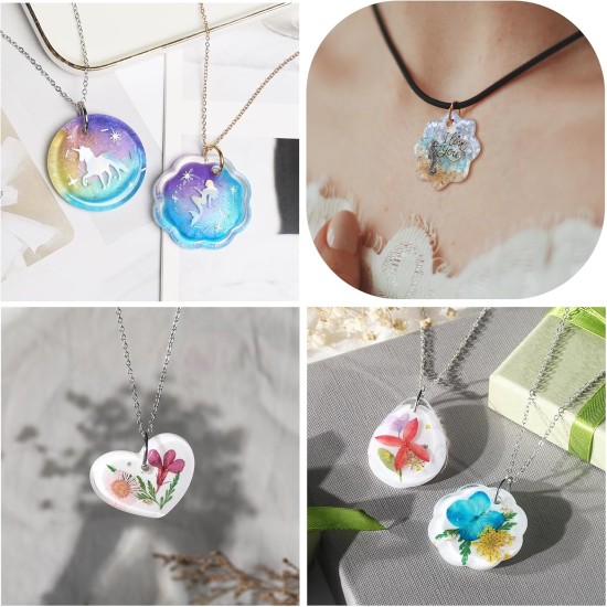 LET'S RESIN Moules en résine pour porte-clés en silicone avec trou, 16 cavités en résine UV pour pendentif de bijoux pour débutant, moules en résine époxy pour la fabrication de bijoux, porte-clés et pendentifs LET'S RESIN Moules en résine pour porte-clés en silicone avec trou, 16 cavités en résine UV pour pendentif de bijoux pour débutant, moules en résine époxy pour la fabrication de bijoux, porte-clés et pendentifs