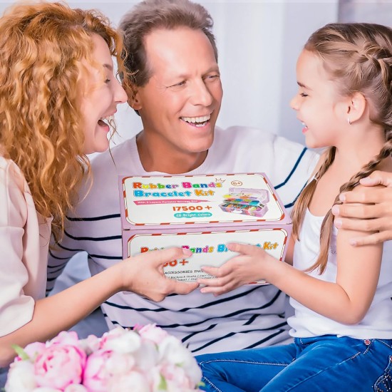 INSCRAFT Plus de 17 500 élastiques à tisser en caoutchouc avec récipient à 3 couches, 28 couleurs, 600 clips en S, 352 perles, 40 pendentifs de dessin animé, kit de recharge pour la fabrication de bracelets pour enfants INSCRAFT Plus de 17 500 élastiques à tisser en caoutchouc avec récipient à 3 couches, 28 couleurs, 600 clips en S, 352 perles, 40 pendentifs de dessin animé, kit de recharge pour la fabrication de bracelets pour enfants