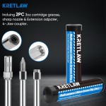 Mini pistolet à graisse (3000PSI) avec Double cartouche de graisse de 3oz et tuyau flexible de 12 pouces, coupleur renforcé pour automobile et Marine Mini pistolet à graisse (3000PSI) avec Double cartouche de graisse de 3oz et tuyau flexible de 12 pouces, coupleur renforcé pour automobile et Marine