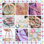 Gionlion Kit de fabrication de bracelets en perles d'argile, 30 000 pièces, 168 couleurs, 8 boîtes de perles plates Preppy pour bracelets d'amitié, kit de bijoux avec pendentifs, breloques, cordon élastique, artisanat, cadeaux