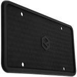 Rightcar Solutions Cadre de plaque d'immatriculation en silicone antirouille, résistant aux hochets, résistant aux intempéries, support de plaque d'immatriculation universel pour avant ou arrière, légal sur route, sans obstruction – Noir