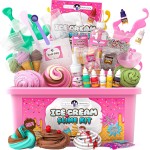 Kit de papeterie original pour slime à la crème glacée, jouets pour filles, ensemble de fabrication de slime parfumé à la cerise avec 31 pièces, arts et travaux manuels amusants pour enfants âgés de 8 à 12 ans, cadeau de Pâques et d'anniversaire