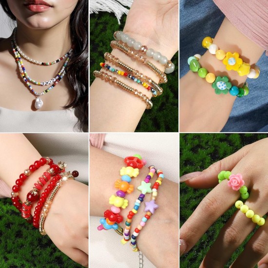 FANDAMEI Cordon élastique pour bracelet de 1 mm, cordon de perles extensibles en cristal pour la fabrication de bracelets, de bijoux, cordon élastique transparent extensible pour perles, fil transparent pour la fabrication de bracelets et de colliers FANDAMEI Cordon élastique pour bracelet de 1 mm, cordon de perles extensibles en cristal pour la fabrication de bracelets, de bijoux, cordon élastique transparent extensible pour perles, fil transparent pour la fabrication de bracelets et de colliers