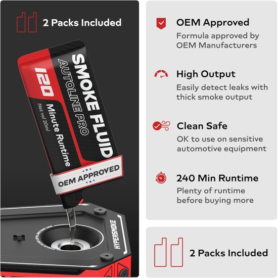 Testeur de fuite sous vide EVAP pour machine à fumée automobile AutoLine Pro HyperSmoke™ – Pression réglable – Fluide de fumée approuvé par le OEM – Moteur de compresseur d'air intégré – Comprend un adaptateur EVAP pour cône et bouchon de gaz. Testeur de fuite sous vide EVAP pour machine à fumée automobile AutoLine Pro HyperSmoke™ – Pression réglable – Fluide de fumée approuvé par le OEM – Moteur de compresseur d'air intégré – Comprend un adaptateur EVAP pour cône et bouchon de gaz.