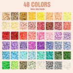 Dowsabel Kit de 3 boîtes de perles en argile pour fabrication de bracelets, 10 800 perles pour la fabrication de bijoux, perles de lettres pour bracelets d'amitié, cadeaux d'art et d'artisanat pour filles et adultes