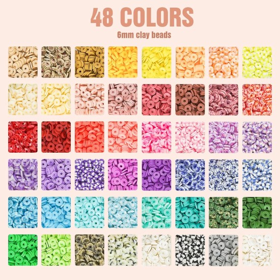 Dowsabel Kit de 3 boîtes de perles en argile pour fabrication de bracelets, 10 800 perles pour la fabrication de bijoux, perles de lettres pour bracelets d'amitié, cadeaux d'art et d'artisanat pour filles et adultes