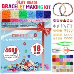 Redtwo 5100 Kit de fabrication de bracelets en perles d'argile, perles plates Preppy pour la fabrication de bijoux d'amitié, perles Heishi en polymère avec breloques, cadeaux pour adolescentes, loisirs créatifs pour filles âgées de 8 à 12 ans Redtwo 5100 Kit de fabrication de bracelets en perles d'argile, perles plates Preppy pour la fabrication de bijoux d'amitié, perles Heishi en polymère avec breloques, cadeaux pour adolescentes, loisirs créatifs pour filles âgées de 8 à 12 ans