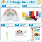 Kit de mini tapis avec crochet arc-en-ciel à faire soi-même, pour la Saint-Valentin, pour enfants, adultes, débutants, fabrication de votre propre tapis au crochet, toile imprimée, tapis, couture croisée, cadeau de Noël pour la décoration de la maison