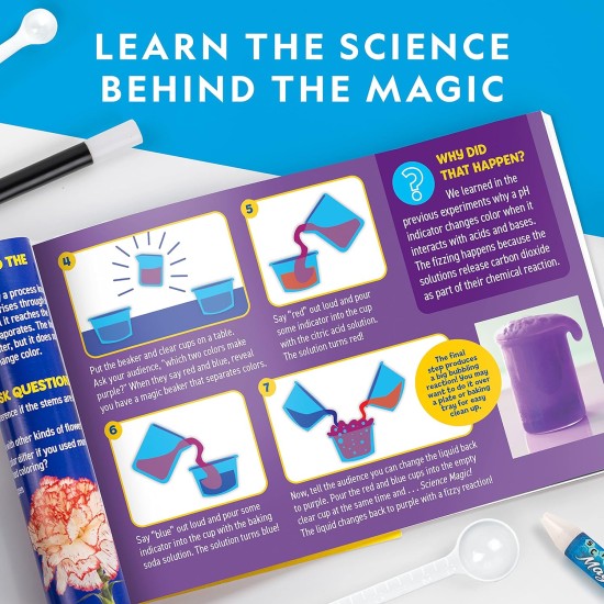 Ensemble de chimie magique National Geographic en marbre bleu – Kit scientifique pour enfants avec 10 tours de magie incroyables, projets STEM et expériences scientifiques, jouets scientifiques, excellent cadeau pour garçons et filles de 8 à 12 ans