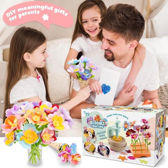 Jouets de bouquets de fleurs en tissu, kits de bricolage, jouets pour enfants – Jouet de marché de fleurs, construisez votre bouquet de fleurs, arts et travaux manuels pour petites filles de 4 ans et plus, activité éducative, cadeaux d'anniversaire présco