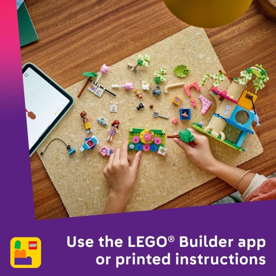 LEGO Friends - 42666 - Jouet de construction pour fête d'anniversaire et cabane dans les arbres - Blocs de construction avec jouets pour chat et 2 mini-poupées - Jouet créatif pour enfants pour filles et garçons, 9 ans et plus - Idée cadeau d'anniversaire