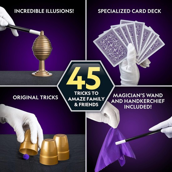 National Geographic Kids Magic Set - 45 tours de magie à réaliser par les enfants avec des instructions vidéo étape par étape pour chaque tour fournies par un magicien professionnel, jouets pour garçons et filles National Geographic Kids Magic Set - 45 tours de magie à réaliser par les enfants avec des instructions vidéo étape par étape pour chaque tour fournies par un magicien professionnel, jouets pour garçons et filles