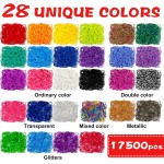 INSCRAFT Plus de 17 500 élastiques à tisser en caoutchouc avec récipient à 3 couches, 28 couleurs, 600 clips en S, 352 perles, 40 pendentifs de dessin animé, kit de recharge pour la fabrication de bracelets pour enfants INSCRAFT Plus de 17 500 élastiques à tisser en caoutchouc avec récipient à 3 couches, 28 couleurs, 600 clips en S, 352 perles, 40 pendentifs de dessin animé, kit de recharge pour la fabrication de bracelets pour enfants