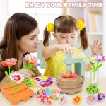 Jouets de bouquets de fleurs en tissu, kits de bricolage, jouets pour enfants – Jouet de marché de fleurs, construisez votre bouquet de fleurs, arts et travaux manuels pour petites filles de 4 ans et plus, activité éducative, cadeaux d'anniversaire présco