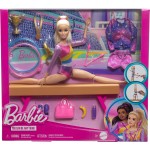 Poupée Barbie de gymnastique et accessoires, coffret de jeu avec poupée mannequin blonde, clip en C pour action de retournement, poutre d'équilibre, combinaison d'échauffement et plus encore Poupée Barbie de gymnastique et accessoires, coffret de jeu avec poupée mannequin blonde, clip en C pour action de retournement, poutre d'équilibre, combinaison d'échauffement et plus encore